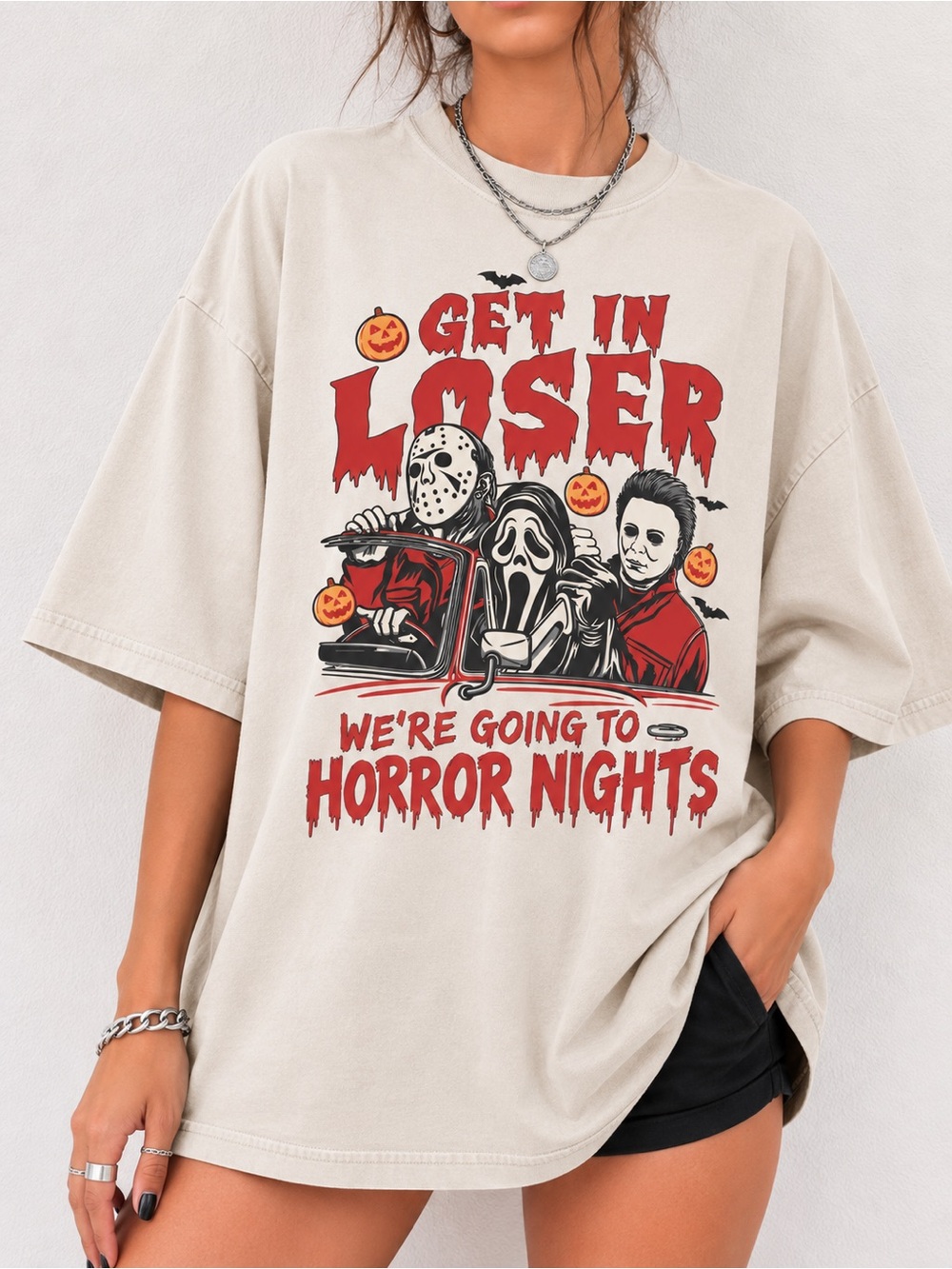 Comfort Colors Michael Myers Jason Tee Halloween Horror Nights Unisex T-Shirt